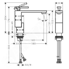 Axor Edge - Mitigeur de lavabo avec bonde, chrome 46010000