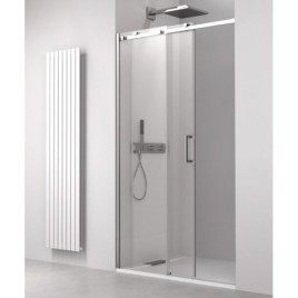 THRON SQUARE porte de douche 1600 mm, rouleaux carrés, verre clair