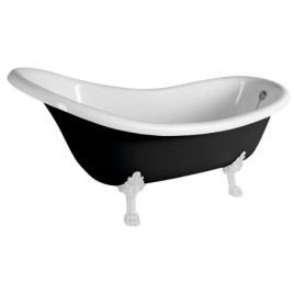 BRIXTON Freestanding Bath 174x83x81 cm, noir/blanc