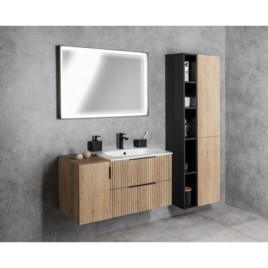 CIRASA Vanity Unité 99,8x52x46cm, chêne Alabama