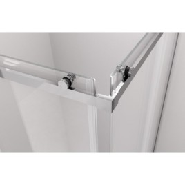 Paroi de douche rectangulaire THRON ROUND avec entrée d'angle 1000x900mm, roulettes rondes