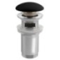 Déchet de débordement de lavabo 5/4", cliquetis, fiche céramique h. 10-50 mm, noir mat