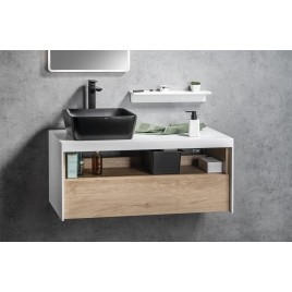 VIERA Vanity Unit 80x44x50cm, blanc mat/Oak Alabama