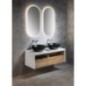 VIERA Vanity Unité 120x44x50cm, blanc mat/Oak Alabama