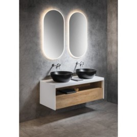 VIERA Vanity Unité 120x44x50cm, blanc mat/Oak Alabama