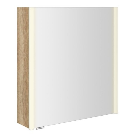 ALIX Armoire miroir avec éclairage LED 66x70x17,5cm, gauche/droite, chêne Alabama