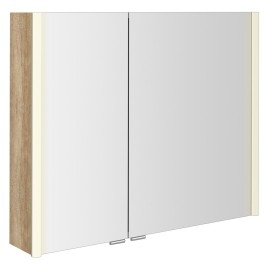 ALIX Armoire miroir avec éclairage LED 86x70x17,5cm, chêne Alabama
