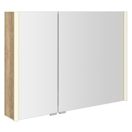 ALIX Armoire miroir avec éclairage LED 96x70x17,5cm, chêne Alabama