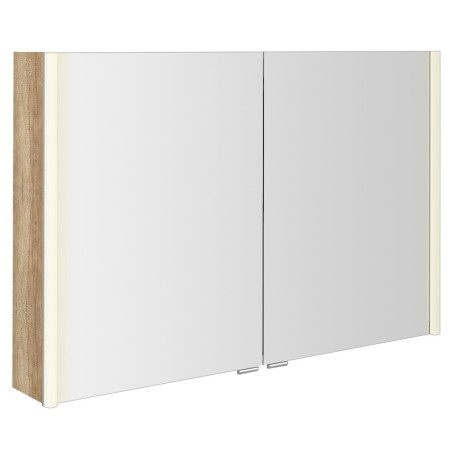 ALIX Armoire miroir avec éclairage LED 106x70x17,5cm, chêne Alabama