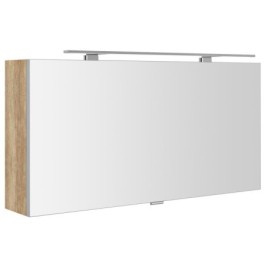 CLOE Armoire miroir avec éclairage LED 100x50x18cm, chêne Alabama