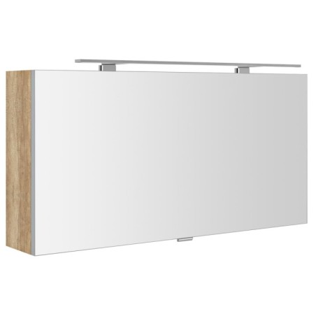 CLOE Armoire miroir avec éclairage LED 100x50x18cm, chêne Alabama