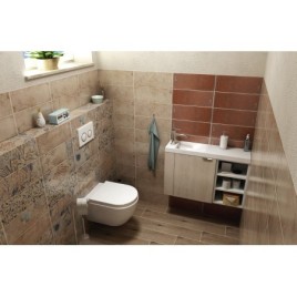 LATUS VI Vanity Unit 50x50x22 cm, gauche, chêne Alabama