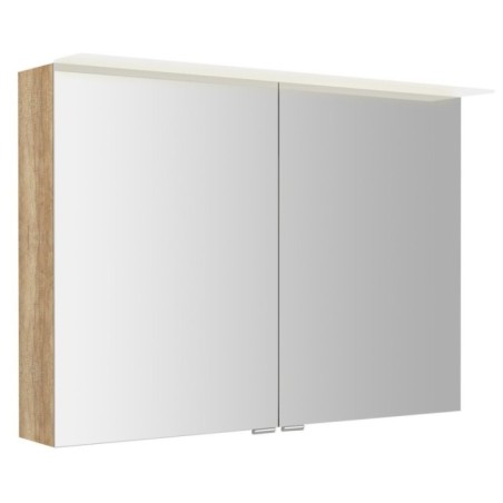 LINEX armoire miroir incl. Lumière LED, 100x70x15cm, chêne Alabama