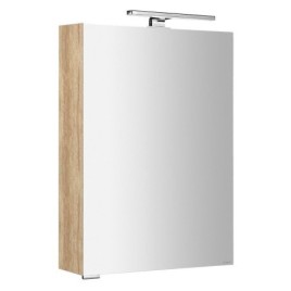 MIRRÓ miroir armoire incl. Lumière LED, 50x70x16cm, gauche/droite, chêne Alabama