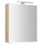 MIRRÓ miroir armoire incl. Lumière LED, 60x70x16cm, gauche/droite, chêne Alabama