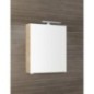 MIRRÓ miroir armoire incl. Lumière LED, 60x70x16cm, gauche/droite, chêne Alabama