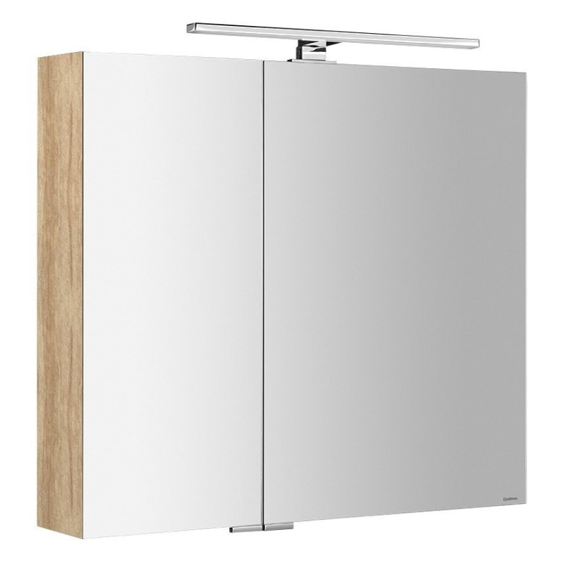 MIRRÓ miroir armoire incl. Lumière LED, 3x portes, 120x70x16cm, chêne Alabama