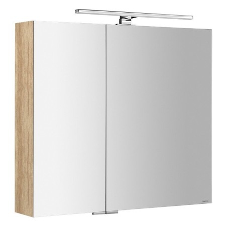 MIRRÓ miroir armoire incl. Lumière LED, 3x portes, 120x70x16cm, chêne Alabama