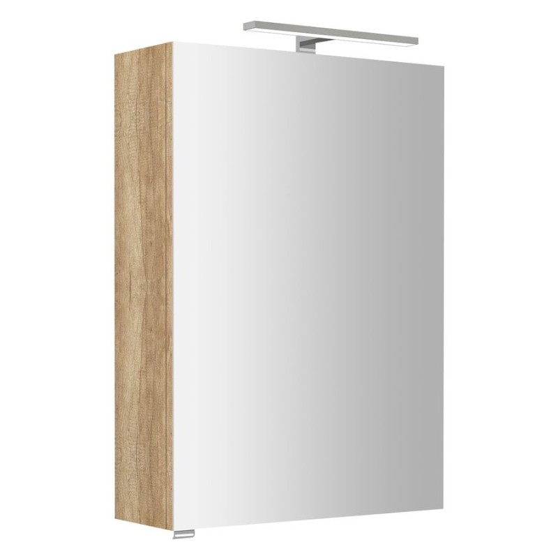 RIWA miroir armoire incl. Lumière LED, 50x70x17cm, chêne Alabama