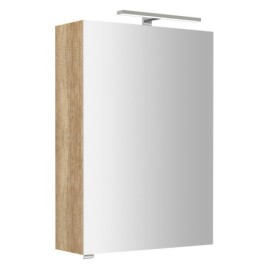 RIWA miroir armoire incl. Lumière LED, 50x70x17cm, chêne Alabama