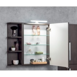 RIWA miroir armoire incl. Lumière LED, 50x70x17cm, chêne Alabama