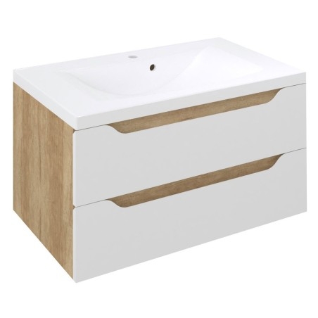 WAVE Vanity Unité 79,7x45x47,8cm, Alabama blanc/oak