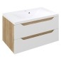 WAVE Vanity Unité 79,7x45x47,8cm, Alabama blanc/oak