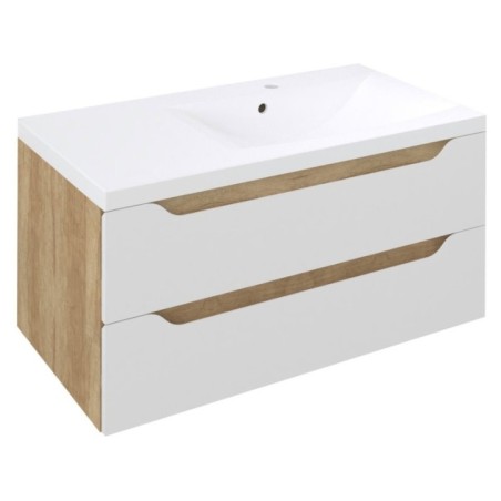 WAVE Vanity Unité 89,7x45x47,8cm, Alabama droit/blanc/oak