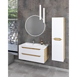 WAVE Unité de rangement de poche 35x140x30cm, blanc/oak Alabama