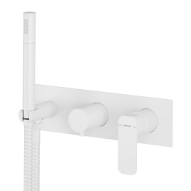 SPY Mélangeur de douche en béton incl. Douche à main, 2 Ways, tapis blanc
