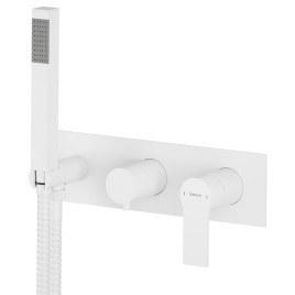 PAX Mélangeur de douche en béton incl. Douche à main, 2 Ways, tapis blanc