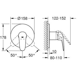 Grohe Eurostyle - Mitigeur de douche encastré, chrome 24046003