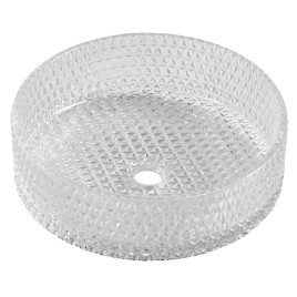 MARAGUA Contre-plaqué, verre, Ø 39,5 cm, verre clair