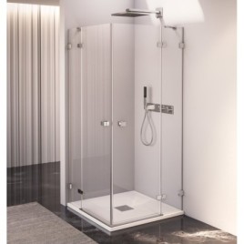 FORTIS EDGE porte de douche sans profil 900mm, verre clair, droite