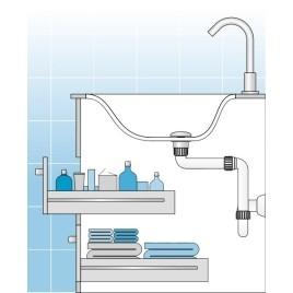 Lavage de l'espace Saving Trap 5/4", DN32, blanc