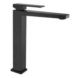 LATUS 25 High Washbasin Mixer Tap sans Pop Up Waste, noir mat