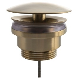 Free flow Washbasin Waste 5/4“, (H) 5-55 mm, big plug, gold mat