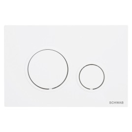 Plaque de déclenchement double SCHWAB VELA, 247x165 mm, blanc mat