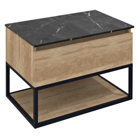 SKARA Vanity Unit 70x50x45cm, noir mat/Oak Alabama