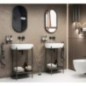 PUNO piédestal avec lavabo 550x860x360mm, noir