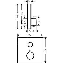 Hansgrohe Shower Select Glass - Mitigeur de douche thermostatique encastré, chrome 15737400
