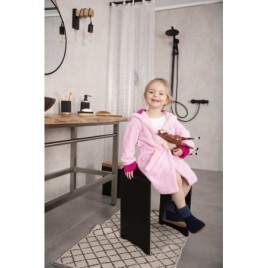 TRENDY Tabouret de bain, 40x48x27,5cm, tapis noir
