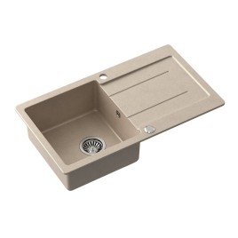 Évier de Granite avec planche à égoutter, 77x44cm, beige