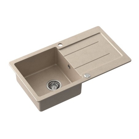 Évier de Granite avec planche à égoutter, 77x44cm, beige
