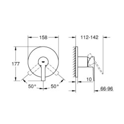 Grohe Lineare - Mitigeur de douche encastré, supersteel 24063DC1