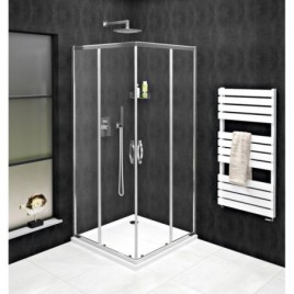 SIGMA SIMPLY Porte de douche coulissante pour entrée d'angle 1100 mm, verre clair