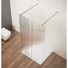 VARIO GOLD Walk-In Freestanding Shower Enclosure, verre nordique, 1000 mm