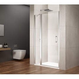 LORO Porte de douche avec pièce fixe 900 mm, verre clair
