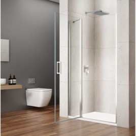 LORO Porte de douche avec pièce fixe 1200 mm, verre clair