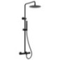 Set de douche Combi avec robinet de mélangeur thermostatique, noir